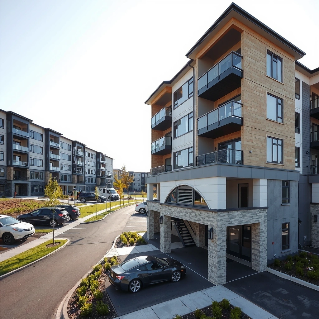 Luxury residential development project with modern architecture